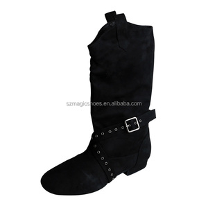 Botas de Baile de Alta Calidad para Mujer, Suela de Gamuza, Cómodas para Prácticas y Competencias, Color Negro, Entrega Rápida, Envío Directo - Product Image 1