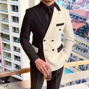 Breathable Worsted Double Breasted Design for <strong>Wedding</strong> Banquet Dress Two-Piece Business <strong>Suit</strong> for Groom Best <strong>Man</strong> Button Fly - Product Image 2