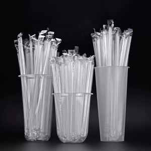 Smartops Chất lượng cao trong suốt màu đen dùng một lần nhựa straws6 * 190mm cá nhân đóng gói thích hợp cho barsandparties - Product Image 1