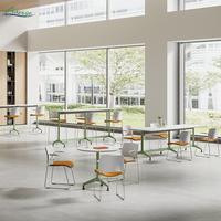 Table de formation pliable en bois de conception moderne Offre Spéciale avec roulette pour l'école et la salle de formation de conférence