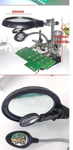 Lupa de mesa 20x com banda de energia, suporte de luz multifuncional para solda elétrica, placa mãe, fixtu de reparo - Product Image 2