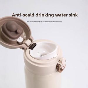 Gobelet isotherme à double paroi en acier inoxydable 316, avec couvercle rabattable, pour voiture, bureau, cadeau d'affaires, gobelet à eau sous vide - Product Image 3