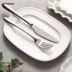 Assiette de table en grès fin blanc gaufré, vaisselle en gros pour service de table - Product Image 3