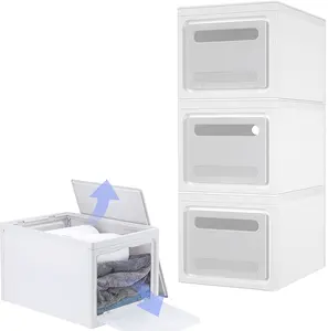 Cubo de armazenamento de plástico dobrável, com rodas com gavetas