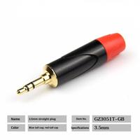 Prise audio stéréo 3,5 mm en gros, 3 pôles TRS, coque métallique plaquée or pour assemblage de câbles de casque, d'ordinateur portable, de smartphone