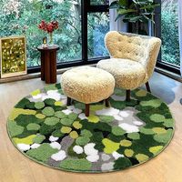 Karpet Kamar Mandi & Kamar Tidur Anak Motif Bunga Hijau 3D Modern, Anti Slip, Penyerap Air, Ramah Lingkungan, Dapat Dicuci Mesin, Desain Khusus