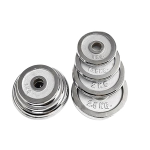 Disco de placa de peso con <span class=keywords><strong>mancuernas</strong></span> Placa recubierta de cromo de 28 mm Placa de peso con <span class=keywords><strong>mancuernas</strong></span> de hierro fundido plateado - Product Image 4