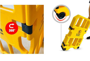 Barrière <span class=keywords><strong>de</strong></span> sécurité portable en HDPE jaune, barrière <span class=keywords><strong>de</strong></span> circulation, clôture <span class=keywords><strong>de</strong></span> chantier, barrière <span class=keywords><strong>de</strong></span> chantier pliable à 4 segments, entretien d'ascenseur - Product Image 4