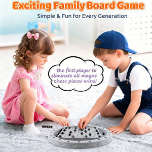 Jeu de société magnétique <span class=keywords><strong>2</strong></span> en <span class=keywords><strong>1</strong></span> : Échecs et Puzzle Corde – Portable, Stratégie, Casse-tête pour Enfants, Adultes, Famille, Voyage, Logique et Amusement - Product Image 4