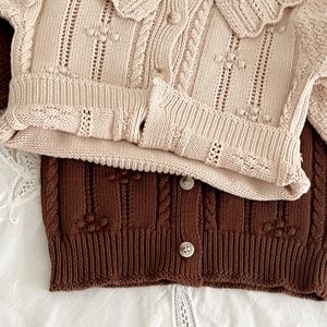 เสื้อคาร์ดิแกนถักไหมพรมสำหรับเด็กผู้หญิงวัยเตาะแตะในฤดูหนาว เสื้อถักนิตติ้งผ้าฝ้ายสำหรับเด็กแรกเกิด เสื้อโค้ทถักสำหรับเด็กทารกคุณภาพสูง - Product Image 6