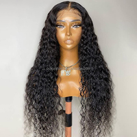Venta al por mayor de la prima de la Virgen DE LA India 13x4 peluca con frente de onda profunda prearrancada Remy pelo transparente Frontal de alta calidad pelucas de cabello humano
