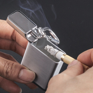 Cenicero Metálico Cuadrado Mini Portátil Moderno <span class=keywords><strong>Funway</strong></span>, Llavero Extraíble, Extintor de Cigarrillos, para Viajes al Aire Libre, Coche, Cigarros - Product Image 1