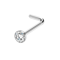 Vente en gros de bagues et clous de nez géométriques tendance en acier inoxydable plaqué argent pour femmes, hommes et enfants