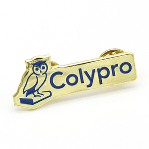 <span class=keywords><strong>Premier</strong></span> Fournisseur – Badges personnalisés sur mesure avec logo hibou, rectangulaires, en alliage de zinc plaqué or, émail souple, pour commandes en gros - Product Image 1