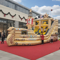 Bateau pirate gonflable géant, parc d'attractions personnalisé, ville de divertissement pour enfants, aire de jeux de qualité commerciale, PVC durable, écologique, installation facile