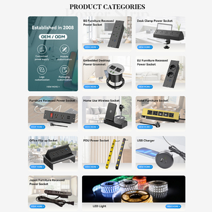 Tira de alimentación de gabinete de montaje en PDU de pared con <span class=keywords><strong>6</strong></span> salidas de CA y 1 enchufe de extensión de interruptor/Protector de sobrecarga contra sobretensiones PDU Placa de alimentación - Product Image 6
