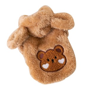 Cute Animal Hooded Fleece <b>Sweater</b> For Cats And <b>Dogs</b> Winter Autumn Warm Pet Clothes Dark Brown White - Product Image 5