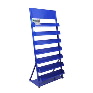 Books Rack Étagère à 7 niveaux Plancher en métal pour librairie/Papeterie