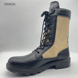 Lxg รองเท้าบูตลุยลุยหนัง PU ทนทานรองเท้าบูทยุทธวิธีส่วนบนของ HSM296 - Product Image 1