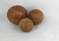 Boule en bois de 23 cm fabriquée en usine, couleur marron, pour la décoration de la maison, présentation sur table, une seule pièce, grande taille