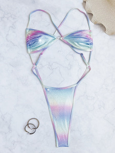 Nuevos Productos 2026, Traje de Baño <span class=keywords><strong>Monokini</strong></span> Degradado Micro de Una Pieza, Traje de Baño Extremo <span class=keywords><strong>Mini</strong></span> Thong con Espalda Descubierta y Corte Alto para Mujer - Product Image 3