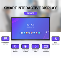 Tableau interactif intelligent Android 16 RK3588 4K de 65, 75, 86, 98, 110 pouces avec écran tactile IR 40 points pour salle de classe