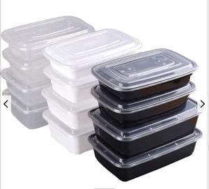 Microwave Safe Stackable Disposable Plastic Takeaway Meal Prep Food Container With Lid