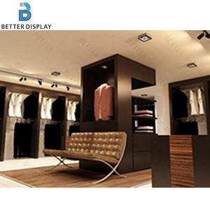 Magasin de vêtements pour hommes en <span class=keywords><strong>bois</strong></span> blanc simple Design d'intérieur Magasin de vêtements complet personnalisé Vitrine Présentoir Meubles pour magasin de vêtements - Product Image 6