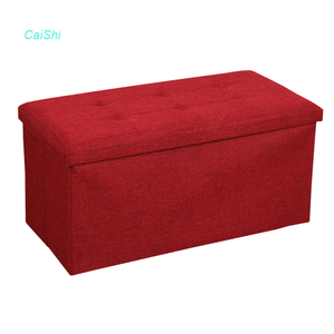 Thời trang đồ nội thất hiện đại Linen Ottoman lưu trữ phân cho phòng khách. - Product Image 4