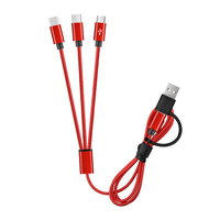 Kabel Micro USB Type-C Pengisian Cepat 3A Bersertifikasi CE, Logo Kustom, 1.2M, Jalinan Nilon, Tembaga Murni, Dual Input, untuk Ponsel