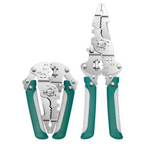 Dénudeur de fils multifonction pliable, outil d'électricien en acier inoxydable avec poignée souple en plastique, sertissage frontal 23 AWG - Product Image 5