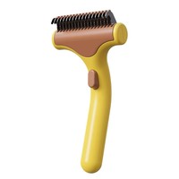 Peigne démêlant pour animaux de compagnie, râteau à sous-panneaux autonettoyant en acier inoxydable/plastique multifonction pour lapins/chats/chiens - Vente en gros