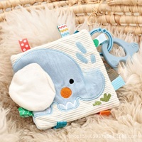 Doudou Éléphant Adorable en Coton Doux et Peluche, Jouet Sensoriel Apaisant et Anneau de Dentition pour Nouveau-nés, Aide au Sommeil pour Bébés et Tout-petits, Vente en Gros