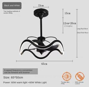 Nordic Luxury AC Motor LED <b>Ceiling</b> Fan 5 Blades Modern <b>Glass</b> Lamp Remote Control Dimmable Home Decorative Lighting - Product Image 4