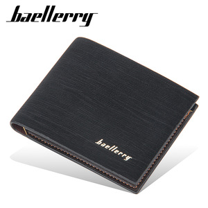 กระเป๋าสตางค์แบบสั้นสำหรับผู้ชายแบรนด์ Baellerry สีดำ ช่องใส่บัตรหลายช่อง ดีไซน์ทันสมัย ทรงแนวนอน ใช้ได้ทุกวัน - Product Image 1