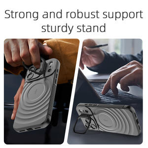 Étui de téléphone magnétique mat antichoc avec porte-cartes DM Animal Design pour 17Pro, coque souple transparente de protection - Product Image 5