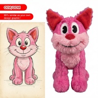 Peluches personnalisées : Poupée chat rose souriant, style mignon, décoration pour poussettes, nouveaux jouets pour bébé, sac à dos personnalisé