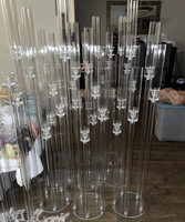 Support de bougie en acrylique transparent, décoration de table de mariage, centre de table, candélabre de table, support de bougie de mariage