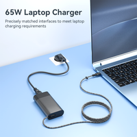 Adaptateur de chargeur pour ordinateur portable 65W pour HP DELL LN Type-C Chargeur USB-C Certifié CE/FCC/ROHS/UL Câble en nylon tressé Qualité supérieure