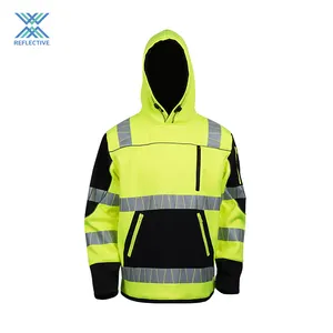 LX Custom Cheap Price Custom High Visibility Safety Hoodie Reflective Coat