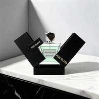 Flacon de parfum en verre en forme de taille 15ml 50ml 100ml, flacon pulvérisateur vide avec bouchon facetté, ensemble d'emballage cadeau avec logo personnalisé OEM