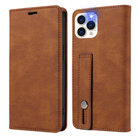 Étui de téléphone magnétique en cuir Pu pour Iphone 11 12 13 14 15 16 17 Pro avec porte-cartes