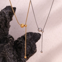 Accepter Collier chaîne serpent minimaliste personnalisé Collier plaqué or en forme de Y Bijoux Collier femme en acier inoxydable