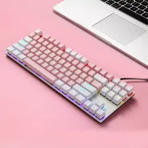 TMICE, venta al por mayor, Teclado mecánico para juegos, 87 teclas, Teclado ergonómico TKL, para jugadores Teclado, retroiluminación RGB, 60 Teclado mecánico