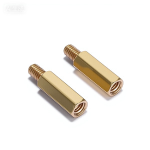 Perno hexagonal de cobre FF M3 M4 con rosca a la derecha, de un solo extremo, para uso en la industria de la construcción - Product Image 1
