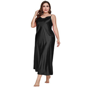 Plus <span class=keywords><strong>camicia</strong></span> <span class=keywords><strong>da</strong></span> <span class=keywords><strong>notte</strong></span> Sexy <span class=keywords><strong>da</strong></span> <span class=keywords><strong>donna</strong></span> di grandi dimensioni in raso alla moda pigiama traspirante Casual in seta <span class=keywords><strong>lunga</strong></span> - Product Image 3