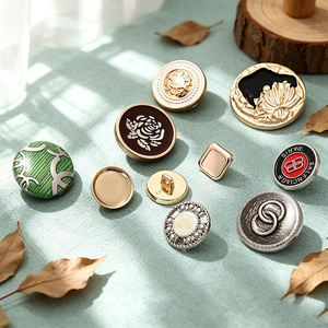 Boutons en alliage de zinc en forme de champignon avec logo personnalisé en relief, boutons métalliques à coudre, accessoires vestimentaires pour vêtements de mode - Product Image 1