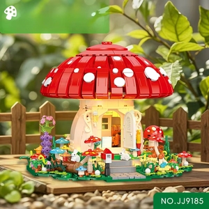 Jie Star JJ9185 Set di Costruzioni per Bambini, Modello Casa <span class=keywords><strong>delle</strong></span> Fate a Forma di Fungo, Villaggio Magico con Luci LED, Blocchi da Costruzione Fai-da-Te - Product Image 5