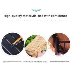 Carpa de aluminio para exteriores con techo de paja, tipo pabellón, para patio, jardín, loft, con función de sombra y refrigeración, para zonas rurales y hoteles rurales, resistente a <span class=keywords><strong>la</strong></span> lluvia - Product Image 3