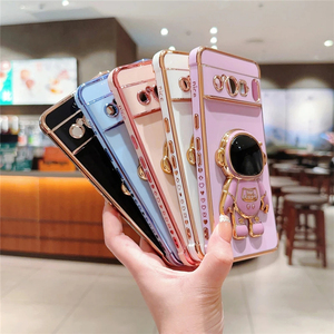 Funda de teléfono con soporte de astronauta 3D para <span class=keywords><strong>Google</strong></span> Pixel 8 Pro Pixel 7A, protección de cámara, cubierta suave de corazón de amor lateral - Product Image 2